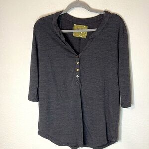 Nation Henley Dark Gray Buttons Lightweigh S